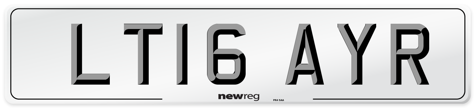LT16 AYR Number Plate from New Reg